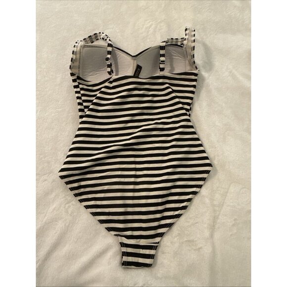 Bond-Eye Australia Swimsuit Size 14 US 10 One Piece Ruched Sweetheart Striped - Picture 2 of 8